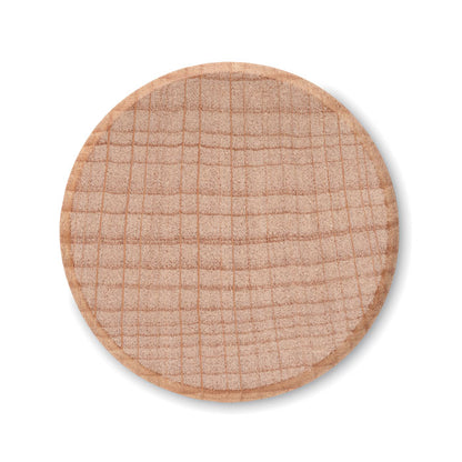 Detalle de tapón para botella de madera de haya