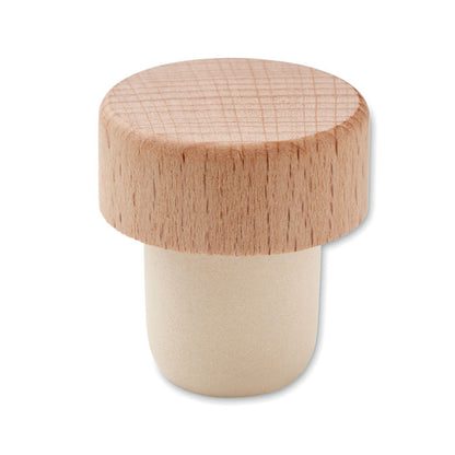 Tapón reutilizable para botellas de madera de haya