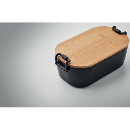 Tupper ecológico con tapa de bambú para alimentos.