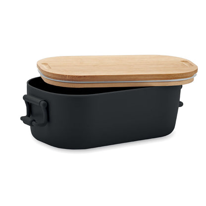 Envase hermético de polipropileno con tapa de madera natural.