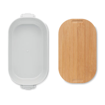 Recipiente de comida de PP tapa de madera