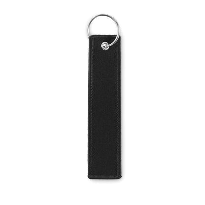 Llavero rectangular negro de poliéster