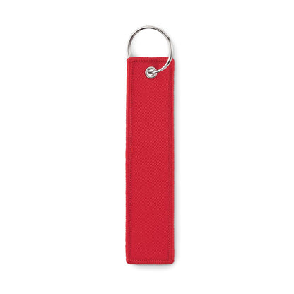 Llavero rectangular rojo de poliéster