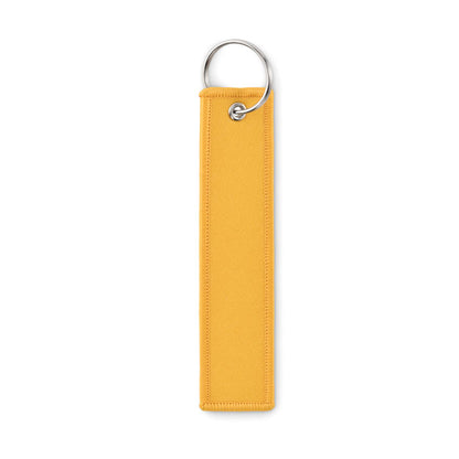 Llavero rectangular amarillo de poliéster