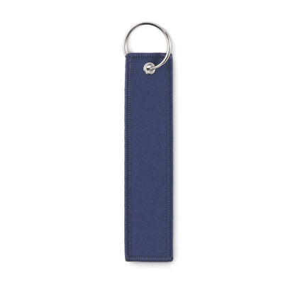 Llavero rectangular azul marino de poliéster
