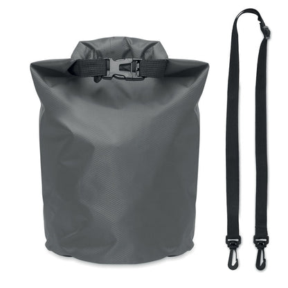 Bolsa negra estanca de nylon cerrada con correa