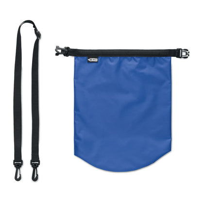 Bolsa estanca azul cerrada con correa bandolera