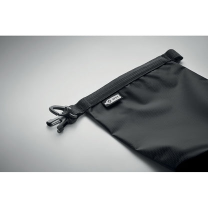 Bolsa estanca negra impermeable con cierre de mosquetón de plástico negro