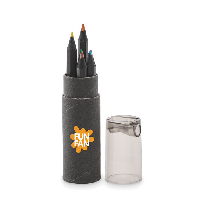 NEGRO - Estuche con 6 lápices de color