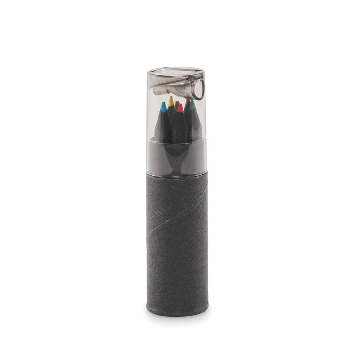 NEGRO - Estuche con 6 lápices de color