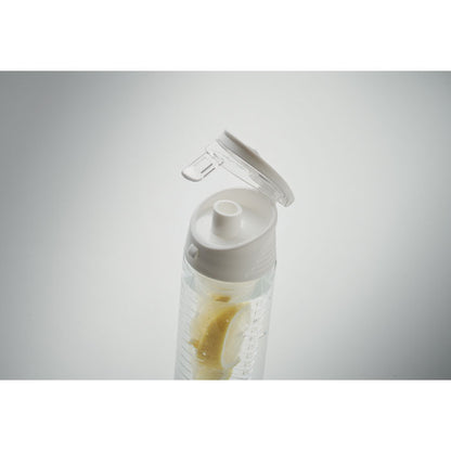  Botella RPET blanca abierta  con infusor de fruta