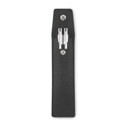 Estuche de fieltro negro para 2 bolis abierto