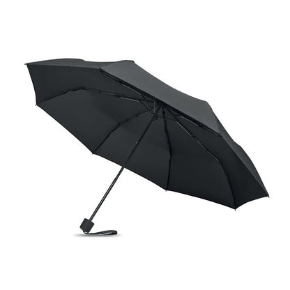 Paraguas plegable abierto de 21 pulgadas negro