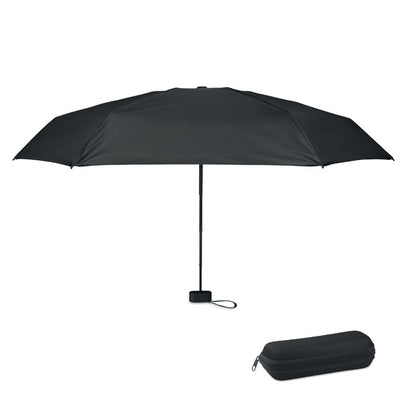 paraguas plegable negro con estuche de transporte