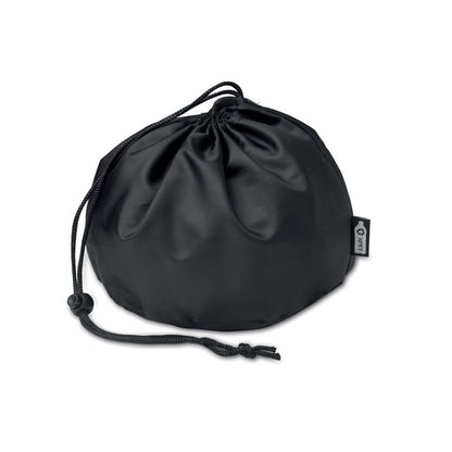 Bolsa son cordón negra para almohada de viaje