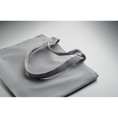 Bolsa de la compra gris de algodón con asas largas y cortas