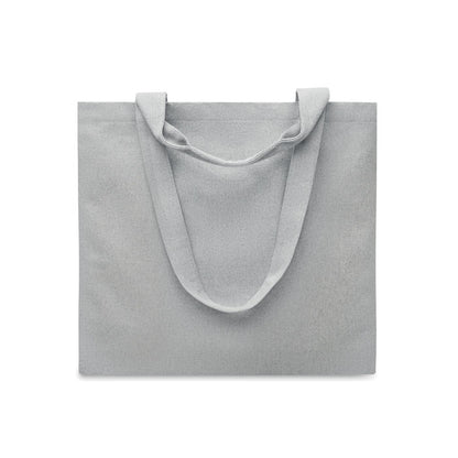 Totebag de algodón gris con asas largas y cortas