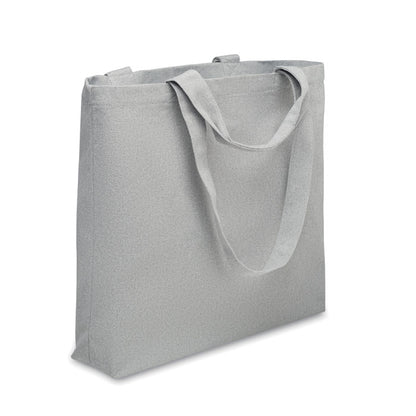 Bolsa de playa de lona gris con asas cortas y asas largas con fuelle