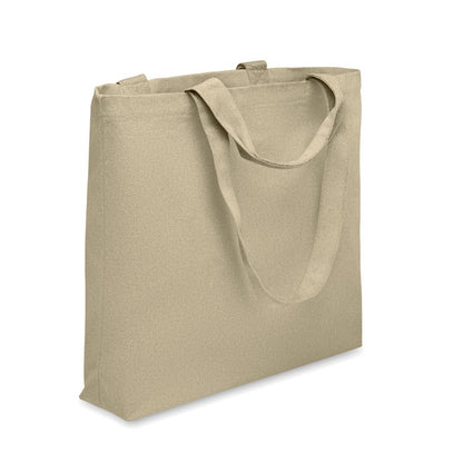 Bolsa de la compra kaki de algodón con asas largas y cortas