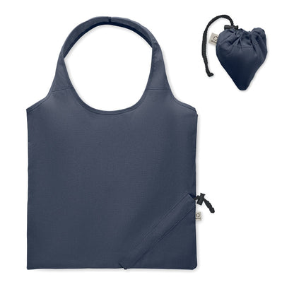 Bolsa de la compra plegable de algodón reciclado preconsumo color azul marino