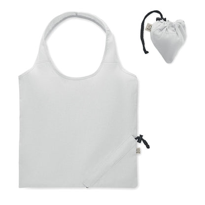 Bolsa de la compra plegable de algodón reciclado preconsumo color blanco