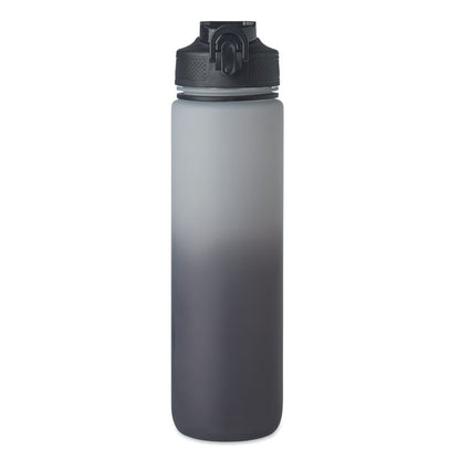 Parte superior de botella deportiva con fondo gris