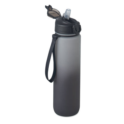 Detalle de tapa de botella deportiva negra