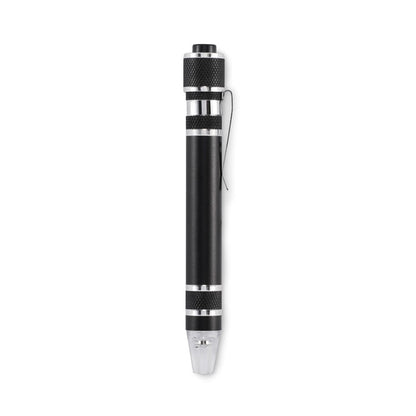 Multiherramienta portátil con pilas LR41 incluidas y diseño sostenible.