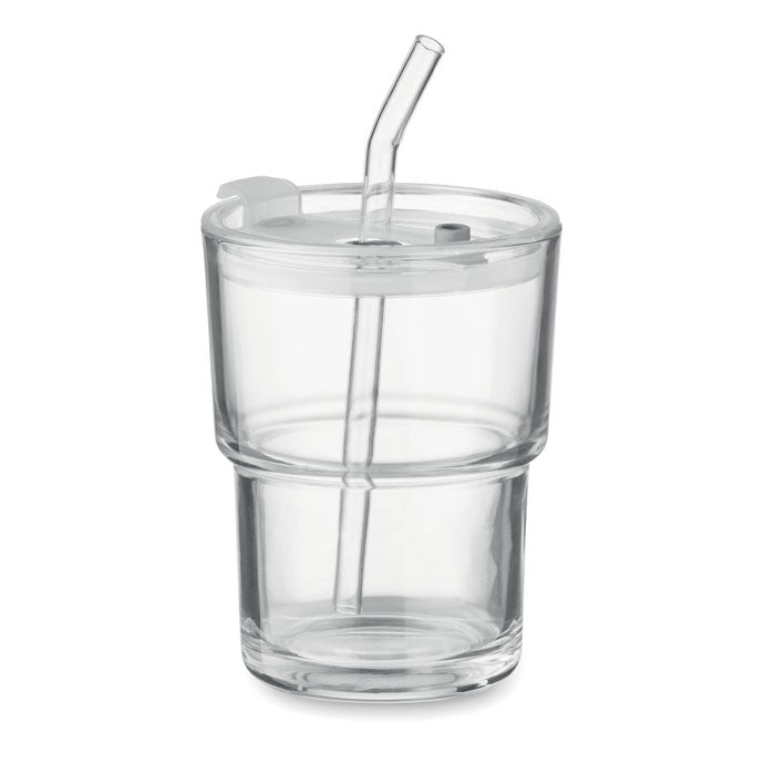 SIP - Vaso de cristal con pajita 400m