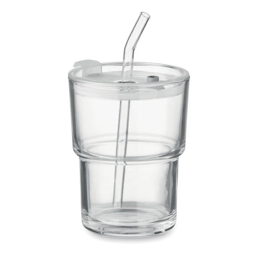 SIP - Vaso de cristal con pajita 400m