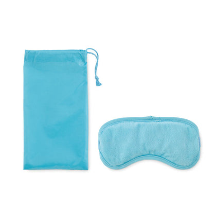 Antifaz de gel azul con funda a un lado
