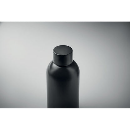 parte superior de Botella de acero negro inox. reciclado