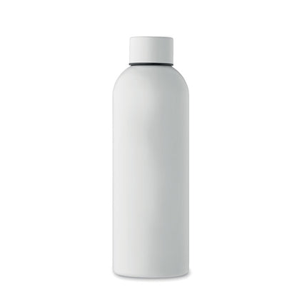 Botella grande blanca de acero inox. y tapón quitado