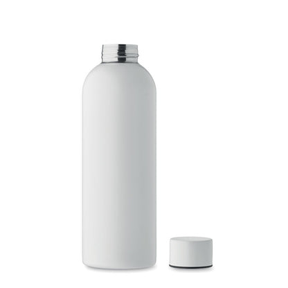 Botella grande blanca de acero inox. y tapón quitado