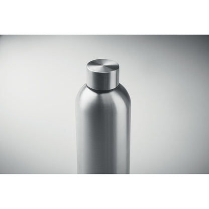 Botella grande plateada de acero inox.