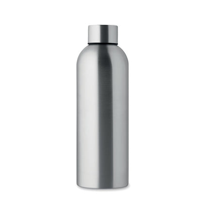 Botella grande plateada de acero inox. y tapón quitado