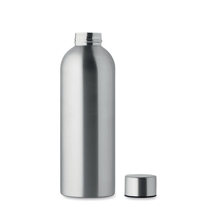 Botella grande plateada de acero inox.