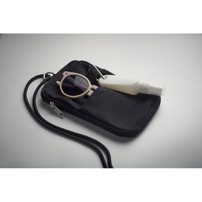 Bandolera pequeña con cremallera para móvil y bolsillo exterior para gafas de sol