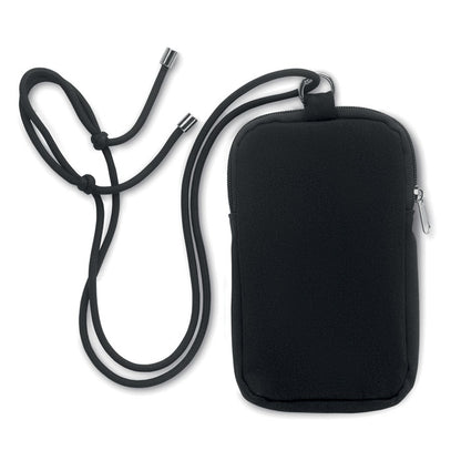 Bandolera negra para teléfono móvil