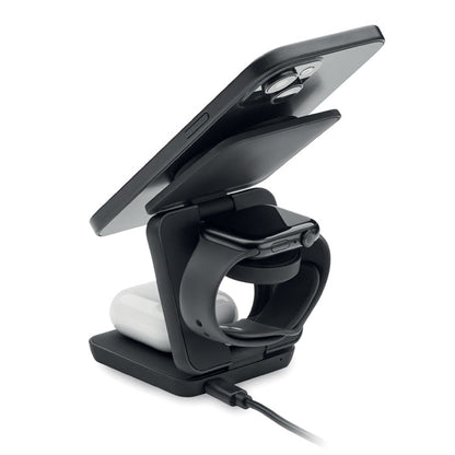 Cargador inalámbrico múltiple negro