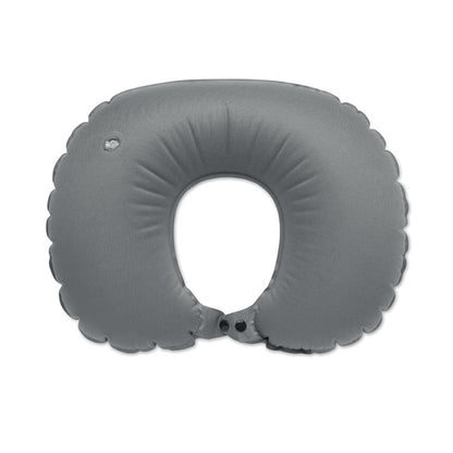 Almohada inflable con diseño envolvente y costuras visibles en los bordes