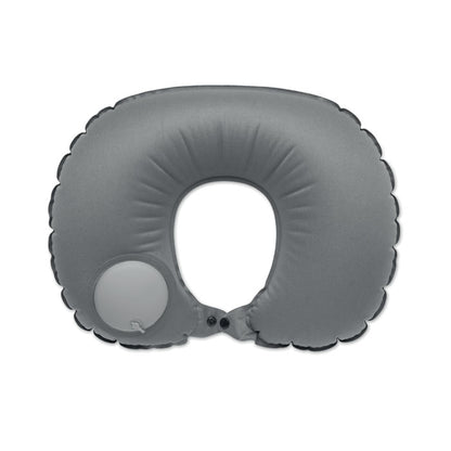 Almohada inflable con forma anatómica y superficie acolchada