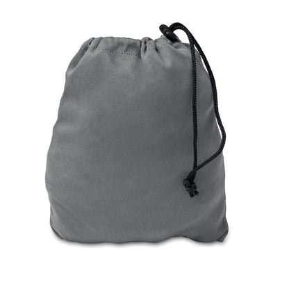 Vista superior de almohada inflable de viaje con forma en U y acabado sintético