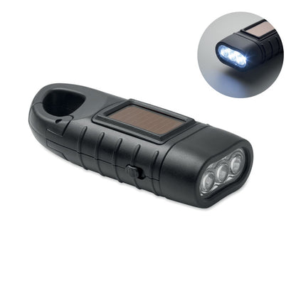 Linterna solar dinamo con 3 luces LED