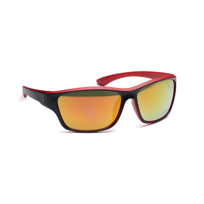 Gafas de sol deportivas rojas con cristales naranjas