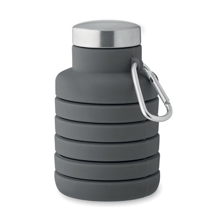 Botella plegada gris de silicona y acero