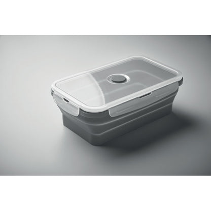 Fiambrera gris plegable con tapadera