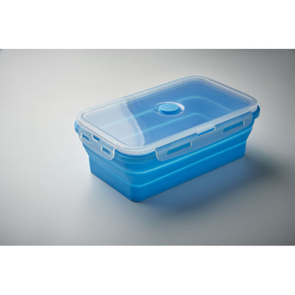 Fiambrera azul plegable con tapadera