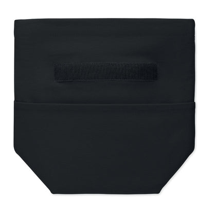 Nevera de poliéster negra con cierre enrrollable con velcro