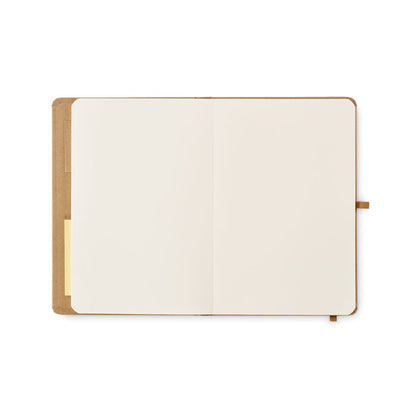 Libreta con bloc de hojas rayadas y set de notas de colores